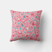 ピンクの歯科パターン クッション (裏面)