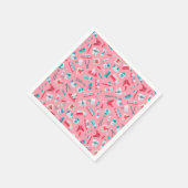 ピンクの歯科パターン スタンダードカクテルナプキン (角)