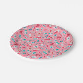 ピンクの歯科パターン ペーパープレート (アングル)
