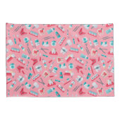 ピンクの歯科パターン 枕カバー (裏面-右)