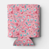 ピンクの歯科パターン 缶クーラー (裏面)