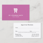 ピンクの歯科医師笑顔の歯の歯科アポイントメント 予約カード (正面/裏面)