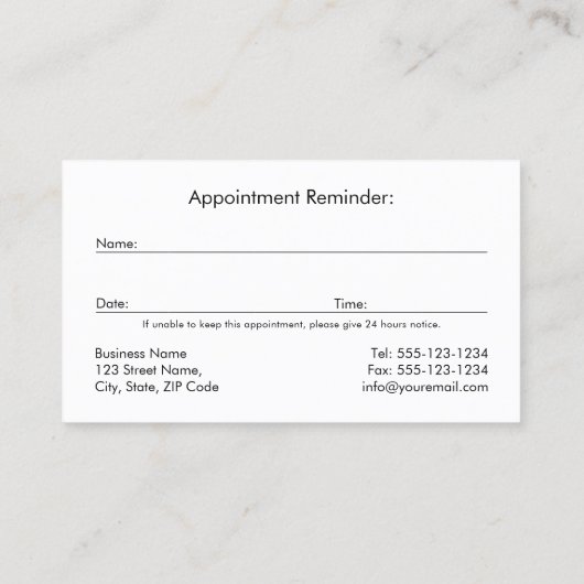 ピンクの歯科医師笑顔の歯の歯科アポイントメント 予約カード (裏面)