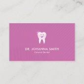 ピンクの歯科医師笑顔の歯の歯科アポイントメント 予約カード (正面)