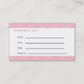 ピンクの歯科名刺とアポイントメントカード 予約カード (裏面)