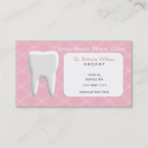 ピンクの歯科名刺とアポイントメントカード