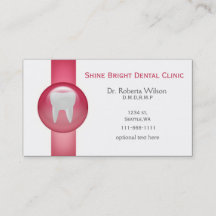 ピンクの歯科名刺とアポイントメントカード