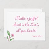 ピンクの殿様に喜びの叫びを上げるフローラ ポストカード (正面/裏面)