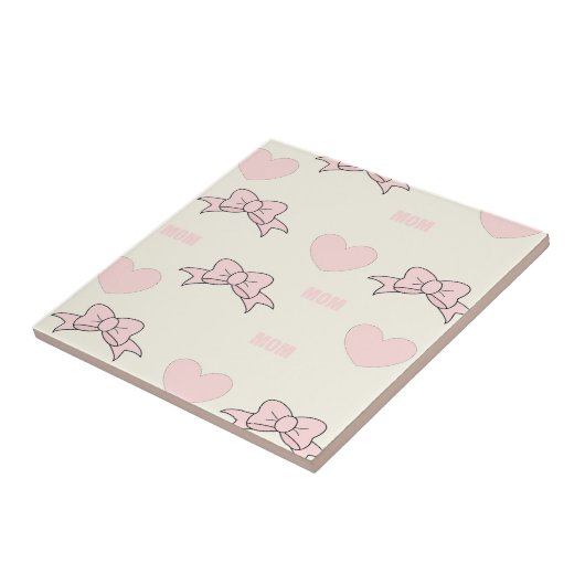 ピンクの母のパターン タイル (側面)