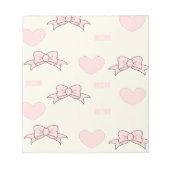 ピンクの母のパターン ノートパッド (正面)