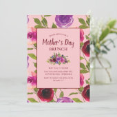 ピンクの母の日にブルゴーニュ・パープルフローラ 招待状 (スタンド正面)