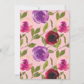 ピンクの母の日にブルゴーニュ・パープルフローラ 招待状 (裏面)