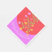 ピンクの母の日の紙ナプキン スタンダードランチョンナプキン (角)