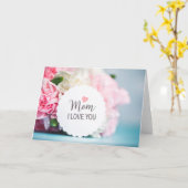 ピンクの母の花ハッピー母の日の花 カード (黄色い花)