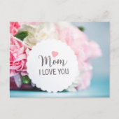 ピンクの母の花ハッピー母の日の花 ポストカード (正面)