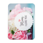 ピンクの母の花ハッピー母の日の花 マグネット (縦)
