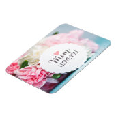 ピンクの母の花ハッピー母の日の花 マグネット (左側)