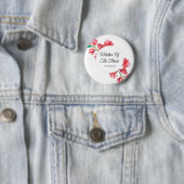 ピンクの母の花嫁フローラ白ボタン 缶バッジ (インサイチュ)