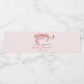 ピンクの母タイガーカッブ赤ちゃんシャワー水ボトルラベル ペットボトルラベル (シングルラベル)