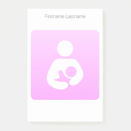 ピンクの母乳で育てるアイコン ポストイット (正面)