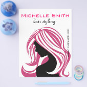 ピンクの毛のHairstylingのブランディングの美しい女の子 チラシ (シングル)