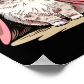 ピンクの毛布の下のラグドール猫ステッカー ポスター (角)