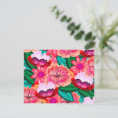 ピンクの民俗開花花 シーズンポストカード (スタンド正面)