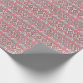 ピンクの民族象のパターン ラッピングペーパー (角)