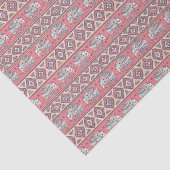 ピンクの民族象のパターン 薄葉紙 (詳細)