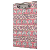 ピンクの民族象パターン クリップボード (左)