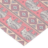 ピンクの民族象パターン テーブルクロス (アングル)