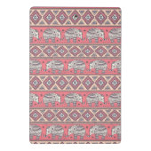 ピンクの民族象パターン ミニクリップボード (裏面)