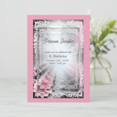 ピンクの気まぐれな王女おとぎ話のミラー誕生日 招待状 (スタンド正面)