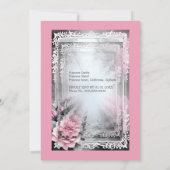 ピンクの気まぐれな王女おとぎ話のミラー誕生日 招待状 (裏面)