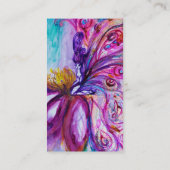 ピンクの気まぐれな花の妖精、金色の青い輝き 名刺 (裏面)