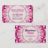 ピンクの気泡バーストエナジー名刺 名刺 (正面/裏面)
