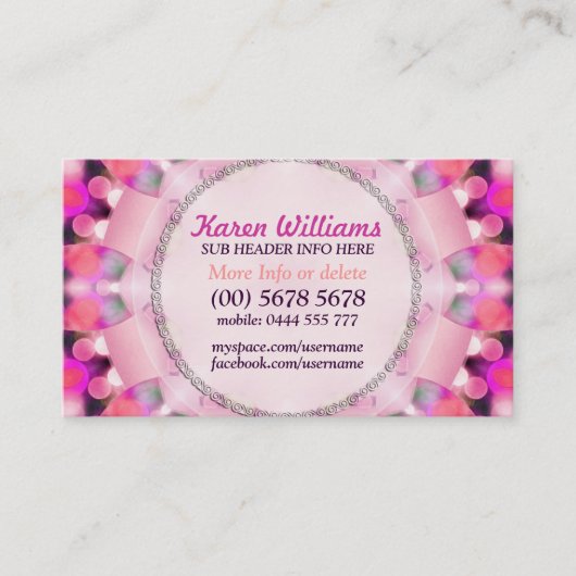 ピンクの気泡バーストエナジー名刺 名刺 (正面)