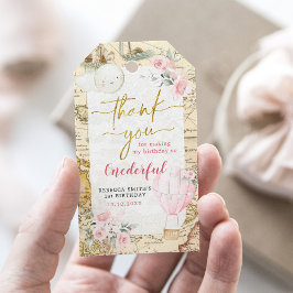 ピンクの気球は彼女は優れたメッセージカードではない ギフトタグ