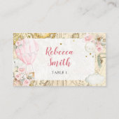 ピンクの気球は彼女は優れた誕生日ではない プレイスカード (正面)