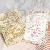 ピンクの気球は彼女は優れた誕生日ではない 招待状