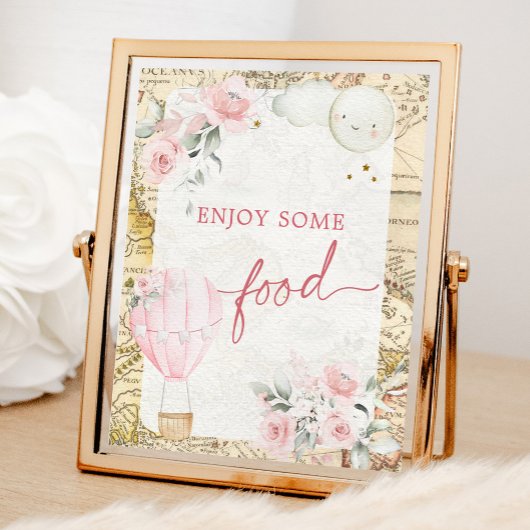 ピンクの気球は彼女は優れた食品の兆候ではない ポスター