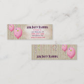 ピンクの気球は縞で飾り、 スキニー名刺 (正面/裏面)