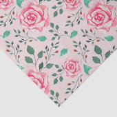 ピンクの水のカラーバラと緑 |赤面ピンク 薄葉紙 (詳細)