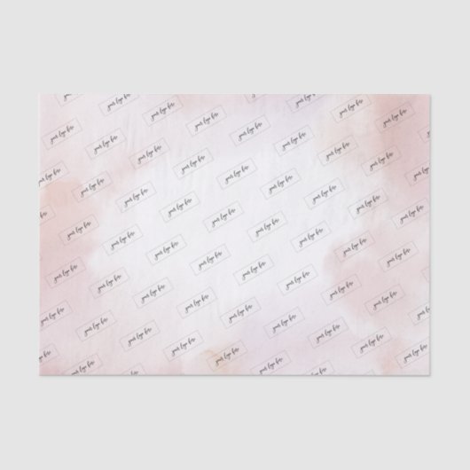 ピンクの水のカラー洗浄カスタムのロゴティッシュ 薄葉紙 (正面)