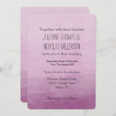 ピンクの水のグラデーション色結婚の 招待状 (正面/裏面)