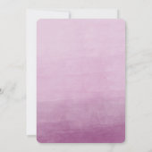 ピンクの水のグラデーション色結婚の 招待状 (裏面)