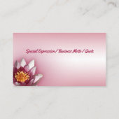 ピンクの水のリリーのクローズアップ写真 名刺 (裏面)