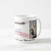 ピンクの水の色おめでとうございます卒業生2写真 コーヒーマグカップ (正面右)