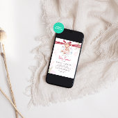 ピンクの水の色かわいいテディベア赤ちゃんシャワー 招待状