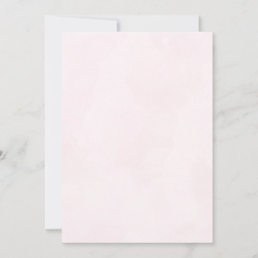 ピンクの水の色かわいいテディベア赤ちゃんシャワー 招待状 (裏面)